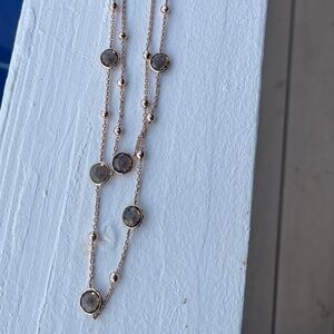 Ippolita Rose Gold Finish 8 Station Smoky Quartz Necklace
